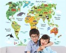 Woodland Animals World Map Sticker